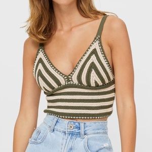 stradivarius crochet top